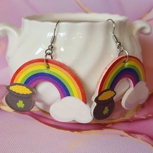 St. Patrick's Day Faux Leather Earrings